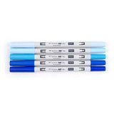 Tombow 56970 ABT PRO Alcohol Markers, Blue Tones, Set of 5 Colors – Dual Tip, Permanent Art Markers Feature Chisel and Brush Tips Perfect for Coloring, Sketching, and Creating Color Gradients