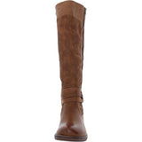 ZIGI SOHO Womens Stephany Faux Zipper Knee-High Boots Brown 7.5 Medium (B,M)