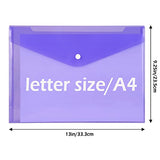EOOUT 28pcs Plastic Envelopes, Poly Envelope Folder, 8 Colors, Clear Plastic Reusable Folders with Snap Button Closure, A4 Size, Letter Size, for School and Office Supplies