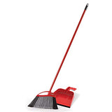 O-Cedar Pet Pro Broom & Step-On Dustpan PowerCorner, Red