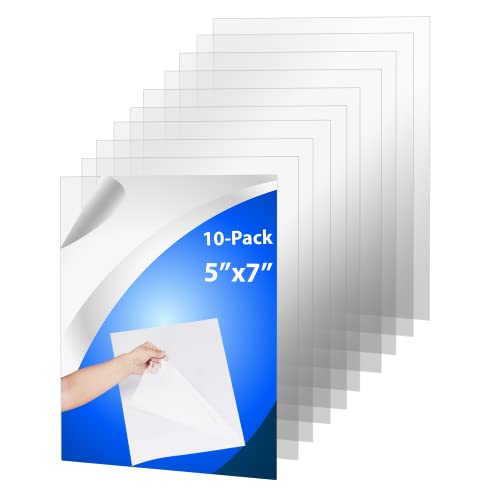 10 Pack of 5" x 7" PET Sheet/Plexiglass Panels 0.04" - Quality Shatterproof, Lightweight, and Affordable Glass Alternative. Use for Crafting Projects, Picture Frames, Protective Film