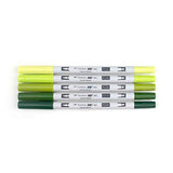 Tombow 56971 ABT PRO Alcohol Markers, Green Tones, Set of 5 Colors – Dual Tip, Permanent Art Markers Feature Chisel and Brush Tips Perfect for Coloring, Sketching, and Creating Color Gradients