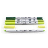Tombow 56971 ABT PRO Alcohol Markers, Green Tones, Set of 5 Colors – Dual Tip, Permanent Art Markers Feature Chisel and Brush Tips Perfect for Coloring, Sketching, and Creating Color Gradients