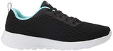 Skechers Women's GO Walk JOY-15641 Sneaker, Black/Aqua, 8 M US