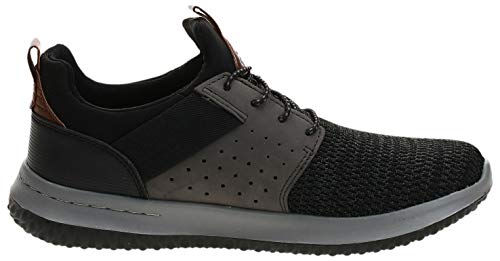 Skechers Men's Classic Fit-Delson-Camden Sneaker, Black/Grey, 10 M US