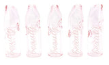 5PCS Reusable W'cked Beauty Glass Filter Tips for Regular Cigarettes, Glass Rolling Tip Mouthpieces (Pink)