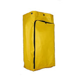 American Supply Replacement Janitorial Cart Bag 10.5"Wx17.5"Dx32" Long Vinyl with 6 Solid Brass Grommets and Front Opening Zipper Color Yellow