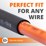 Wirefy Heat Shrink Tubing Kit - 3:1 Ratio Adhesive Lined, Marine Grade Shrink Wrap - Industrial Heat-Shrink Tubing - Black 180 PCS