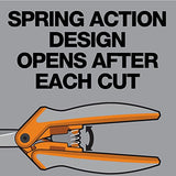 Fiskars 190520-1001 Titanium Micro-Tip Easy Action Scissors, 6 Inch, Orange