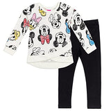 Disney Minnie Mouse Toddler Girls Crossover Fleece Sweatshirt & Leggings White/Black
