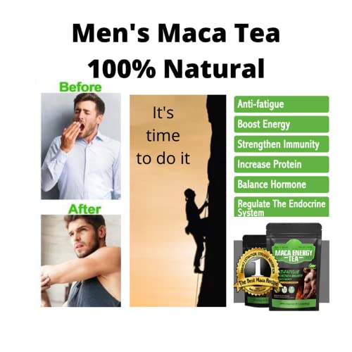 Men’s Maca Herbal Tea - 100% Natural Ingredients - Boosts Energy and Fights Fatigue - Supports Immune System and Digestion - Promotes Healthy Cells
