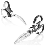Kitchen Shears by Gidli - Lifetime Replacement Warranty- Includes Seafood Scissors As a Bonus - Heavy Duty Stainless Steel Multipurpose Ultra Sharp Utility Scissors