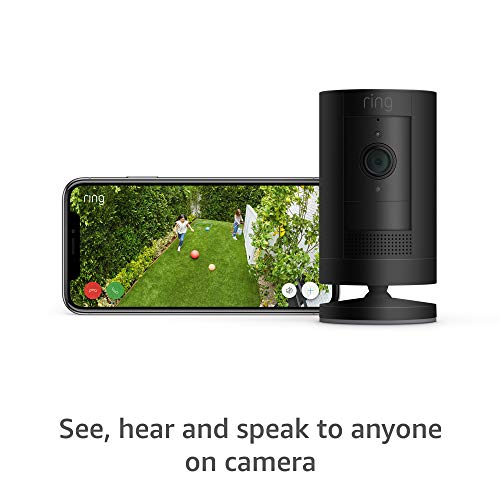 Ring Stick Up Cam Battery HD security camera with custom privacy controls, Simple setup, Works with Alexa - Black