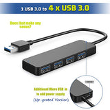 4-Port USB Hub 3.0, T-Sound USB Splitter for Laptop, Ps4 Keyboard and Mouse Adapter for Dell, Asus, HP, MacBook Air, Surface Pro, Acer, Xbox, Flash Drive, HDD, Console, Printer, Camera