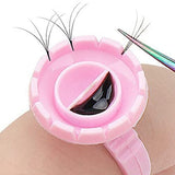 Aliory Glue rings 100 pcs tattoo Cups Disposable Glue Holder Plastic Tattoo ink for false eyelashes (100 Pink Fanning Glue Cups)