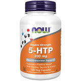 NOW Supplements, 5-HTP (5-hydroxytryptophan) 200 mg, Double Strength, Neurotransmitter Support*, 120 Veg Capsules