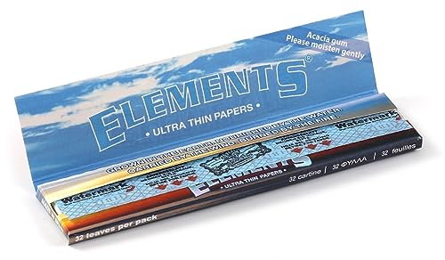 1 box ELEMENTS Slim King Size ULTRA THIN RICE rolling paper - total 1600 papers