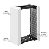 TNP Video Game Storage Tower (12 CD Disc Blu-ray Case) Universal DVD Holder Shelf Rack Stand Vertical Organizer for Nintendo Switch PS5 Playstation 4 Xbox Movies