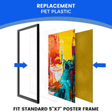 10 Pack of 5" x 7" PET Sheet/Plexiglass Panels 0.04" - Quality Shatterproof, Lightweight, and Affordable Glass Alternative. Use for Crafting Projects, Picture Frames, Protective Film