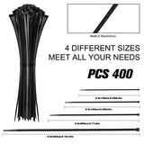 Cable Zip Ties,400 Pack Black Zip Ties Assorted Sizes 12+8+6+4 Inch,Multi-Purpose Self-Locking Nylon Cable Ties Cord Management Ties,Plastic Wire Ties for Home,Office,Garden,Workshop. By HAVE ME TD