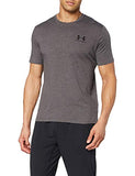 Under Armour Men's Sportstyle Left Chest Short Sleeve T-shirt , Charcoal Medium Heat (019)/Black