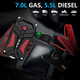 BIUBLE Car Battery Starter, 1000A Peak 12800mAh 12V Car Auto Jump Starter Power Pack with USB Quick Charge 3.0 (Up to 7L Gas or 5.5L Diesel Engine) (1000A)