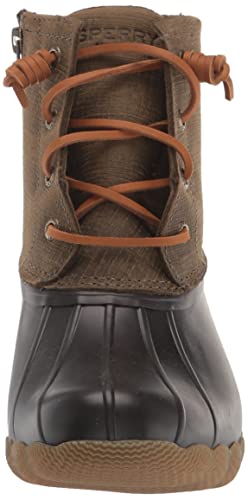 Sperry womens Top-sider Women's Saltwater Rain Boots, Brown/Olive, 9 US