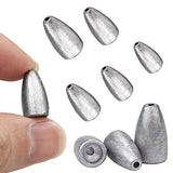 YEXPRESS 60 Pack Fishing Lead Weights Sinkers, Assorted Size Worm Weights, Bullet Lead Sinkers Weights Kit for Fishing Pitching and Flipping, 1/8 1/16 3/16 1/4 3/8 Ounce