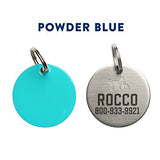 Rocco & Roxie Personalized Stainless Steel Dog Tags with Stylish Colored Enamel Front - We Custom Laser Engrave Your Pet ID Tag in The USA (Navy) - Cute Dog Accessories