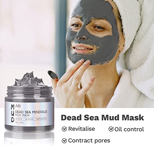 ANAI RUI Turmeric Clay Mask - Green Tea Detox Clay Mask - Dead Sea Minerals Mud Mask, Spa Facial Mask Set, 2.5 oz each