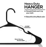 Utopia Home 50-Pack Black Plastic Hangers for Clothes - Space Saving Notched Hangers - Durable and Slim - Shoulder Grooves