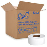 Scott Essential Jumbo Roll JR. Commercial Toilet Paper (67805), 100% Recycled Fiber, 2-PLY, White, 12 Rolls / Case, 1000' / Roll