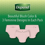 Depend FIT-FLEX Incontinence Underwear For Women, Disposable, Maximum Absorbency, Small, Blush, 32 Count