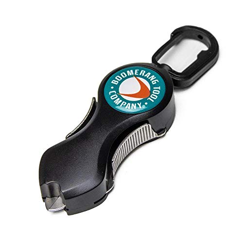 Boomerang Tool Company Original SNIP Fishing Line Cutter with Retractable Tether and Stainless Steel Blades That Cut Braid Clean and Smooth Everytime! (Black)