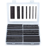 Wirefy Heat Shrink Tubing Kit - 3:1 Ratio Adhesive Lined, Marine Grade Shrink Wrap - Industrial Heat-Shrink Tubing - Black 180 PCS