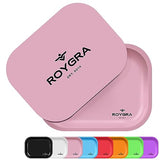 roygra Rolling Tray with PVC Soft Magnetic Lid, Metal Matte Tray (Pink, Medium - 7 x 5.5'')
