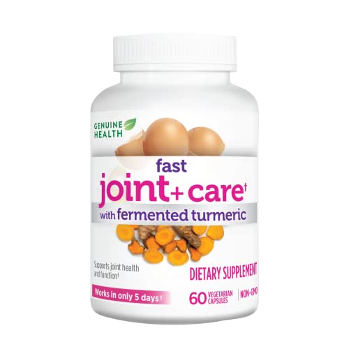 Genuine Health Fast Joint Care+ with Turmeric and Eggshell Membrane, Natural Pain Relief, 60 Capsules