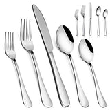 Silverware Set，MASSUGAR 20-Piece Silverware Flatware Cutlery Set, Stainless Steel Utensils Service for 4, Include Knife/Fork/Spoon, Mirror Polished (Silver)