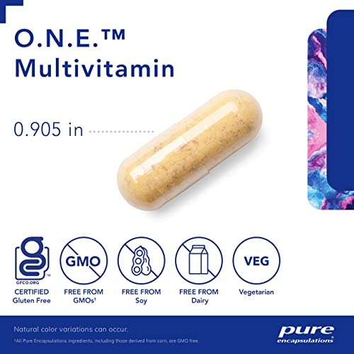 Pure Encapsulations O.N.E. Multivitamin | Once Daily Multivitamin with Antioxidant Complex Metafolin, CoQ10, and Lutein to Support Vision, Cognitive Function, and Cellular Health* | 60 Capsules