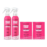 Marc Anthony Grow Long Hair Treatment Bundle - 2 Leave In Conditioner Sprays & 2 Travel Hair Mask - Anti-Frizz, Anti-Breakage & Nourishing Formula For Split Ends, & Hair Growth for Dry & Damaged Hair