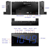 Digital Dual Alarm Clock for Bedroom, Large Display Bedside Clock with Battery Backup, USB Phone Charger, Volume, Dimmer, Easy to Set Loud LED Clock for Heavy Sleepers Kid Senior Teen Boy Girl Kitchen