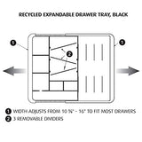 Officemate Recycled Expandable Drawer Tray, 10 3/8 W - 16 W, Black (26372)