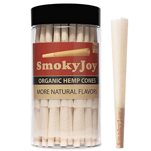 SmokyJoy 50 Pack 1 1/4 Size Cones - Pre Rolling Rolled Preroll Pre Rolls Papers Cone - Cones with Filter Tips and Packing Tubes Included