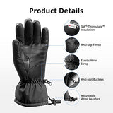 AKASO Waterproof Ski Gloves Winter Warm 3M Thinsulate Snow Gloves,High Breathable TPU Snowboard Gloves for Skiing, Snowboarding,Outdoor Sports, Gifts for Men and Women (Black, S)