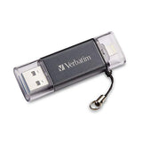 Verbatim 64GB Store ‘n’ Go Dual USB 3.0 Flash Drive for Apple Lightning Devices - Graphite