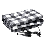 Stalwart - Electric Car Blanket- Heated 12 Volt Fleece Travel Throw for Car and RV-Great for Cold Weather, Tailgating, and Emergency Kits by Stalwart-BLACK/WHITE 59” (L) x 43” (W)