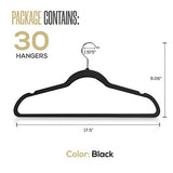 Utopia Home Premium Velvet Hangers 30 Pack - Non-Slip & Durable Clothes Hangers - Black Hangers with 360 Degree Rotatable Hook - Heavy Duty Coat Hangers