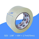 PERFECTAPE Heavy Duty Packing Tape 6 Rolls, Total 360Y, Clear, 2.7 mil, 1.88 inch x 60 Yards, Ultra Strong, Refill for Packaging and Shipping