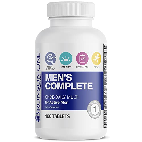Bronson ONE Daily Men’s Complete Multivitamin Multimineral Once-Daily Multi for Active Men, 180 Tablets