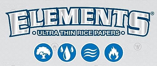 1 box ELEMENTS Slim King Size ULTRA THIN RICE rolling paper - total 1600 papers